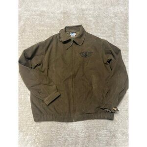 VTG RARE Disneyland Resort 1955 Mickey Mouse Adult Zip Up Brown Jacket SMALL